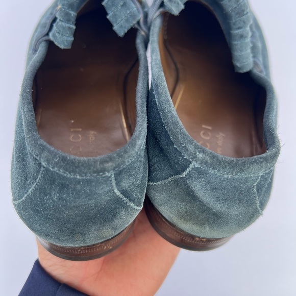 Gucci Blue Suede Horsebit Men’s Loafers 353014 - Picture 13 of 15